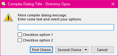 Simple Dialogs and Popup Menus